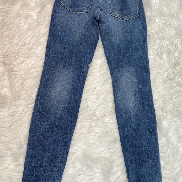 FRAME DENIM Le High Rise Skinny Jeans Langstone Raw Shade Hem Size 25 #LHSKSH133 - Picture 4 of 11